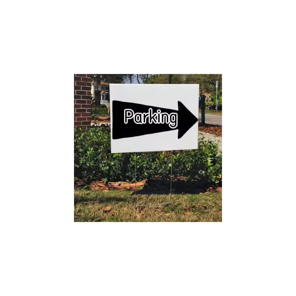 10 Pack 18 X 12 In. White Corrugated Plastic Yard Sign with Metal Stakes