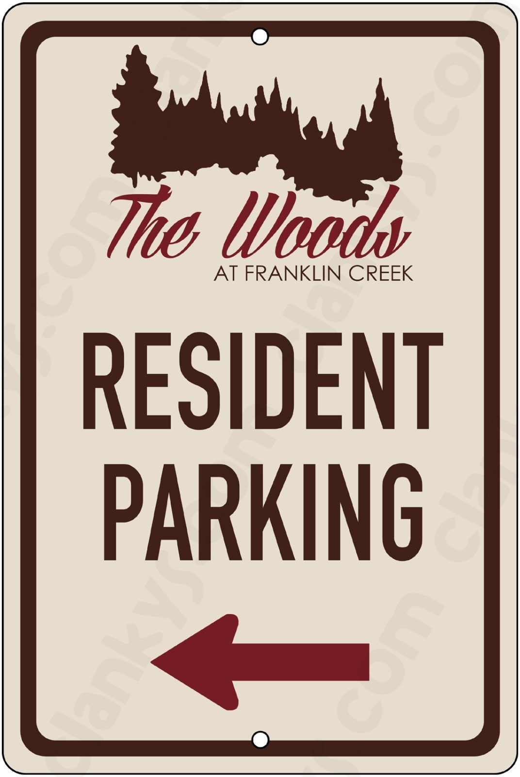 Custom Made Resident Parking Only 8&Prime;x12&Prime; Aluminum Sign UV Protected Made in USA
