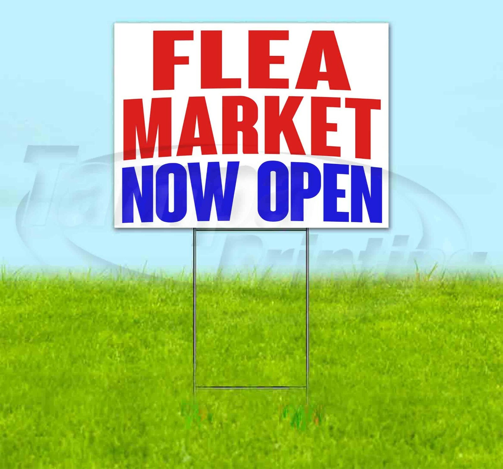 FLEA MARKET NOW OPEN Yard Sign Corrugated Plastic Bandit Lawn Decorations