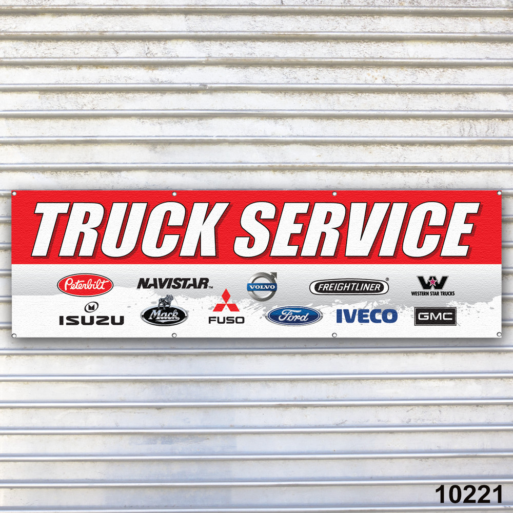 Truck Service Banner Auto Repair Service Bay