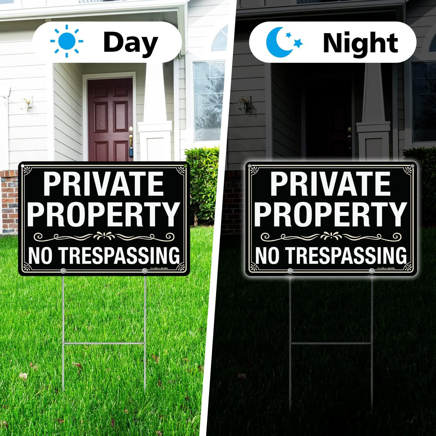 3 Pack No Trespassing Signs Private Property Sign 12×8 inches, 12&Prime;×8&Prime; 3