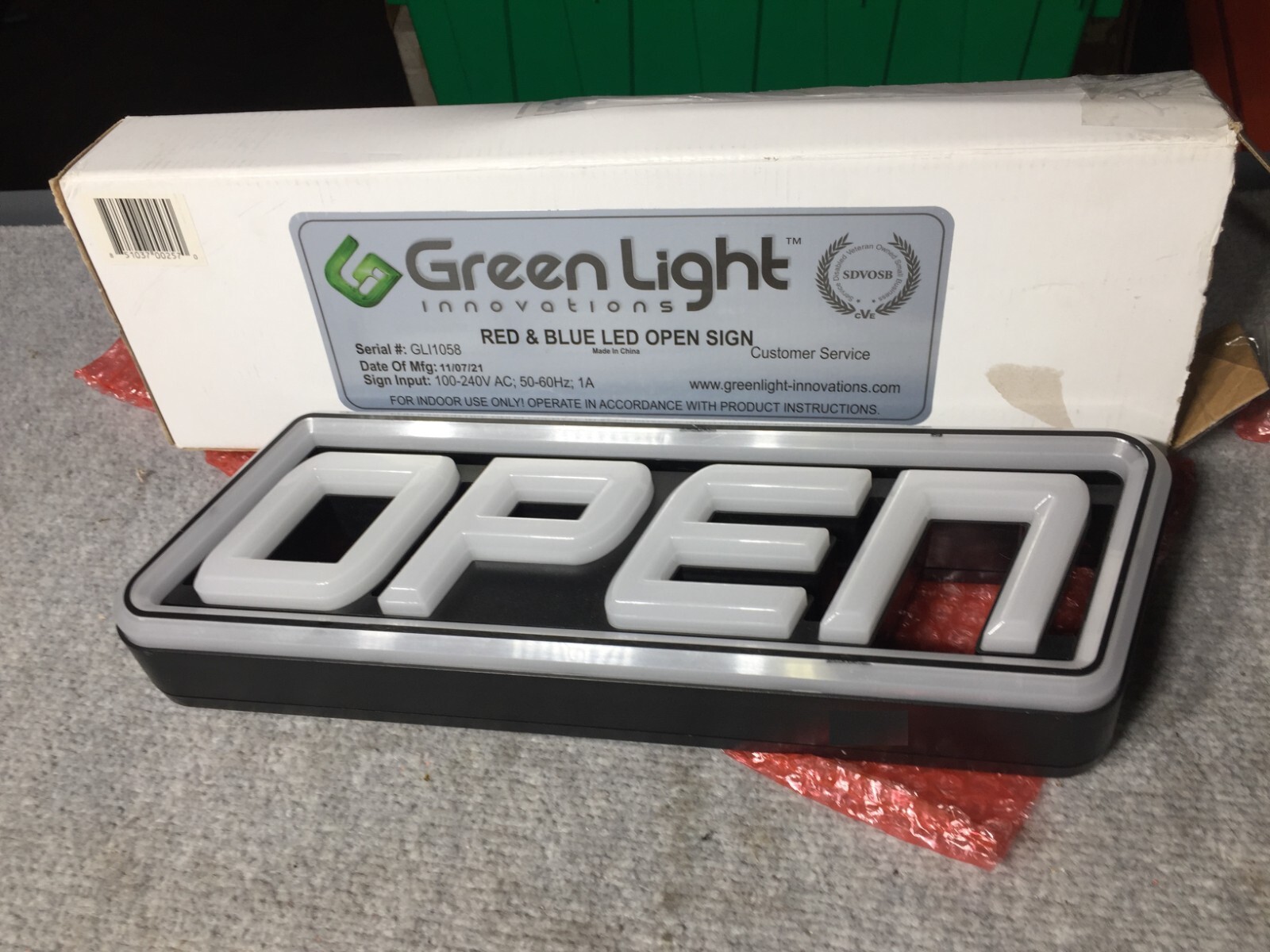 Super Bright LED Open Sign – Ultra Bright LEDs in Vibrant Red & Blue 15&Prime; x 5&Prime;
