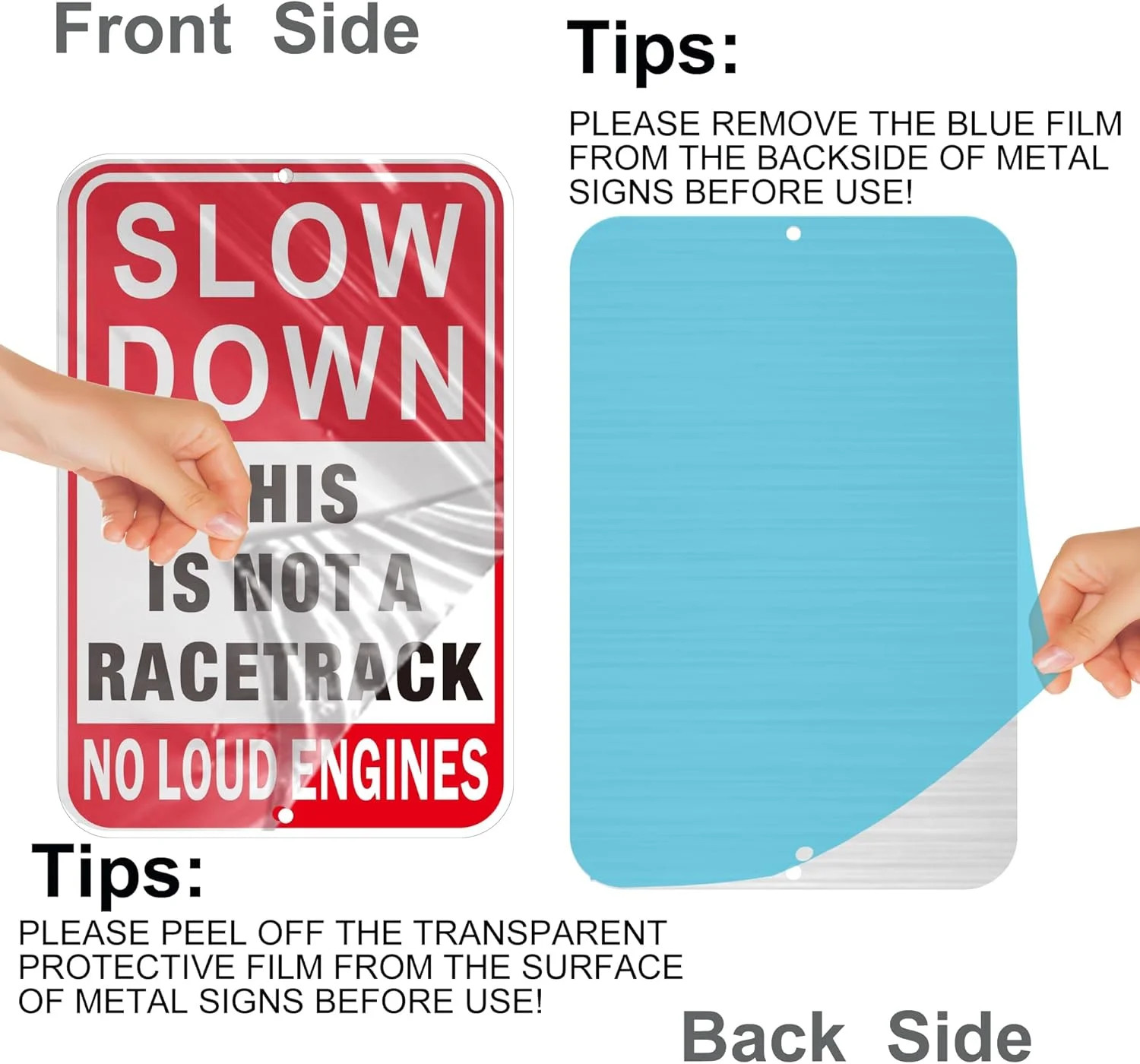 2Pack Slow Down Sign, 18&Prime;x12&Prime; Speed Bumps Ahead safety Signs, Rust Free Reflecti