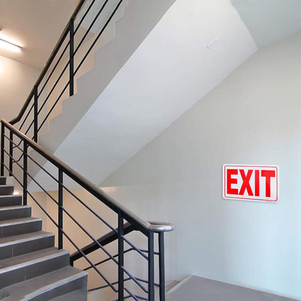 2-Pack Exit Sign 10&Prime;x 7&Prime; .04&Prime; Aluminum Reflective Sign Rust Free Aluminum-UV …