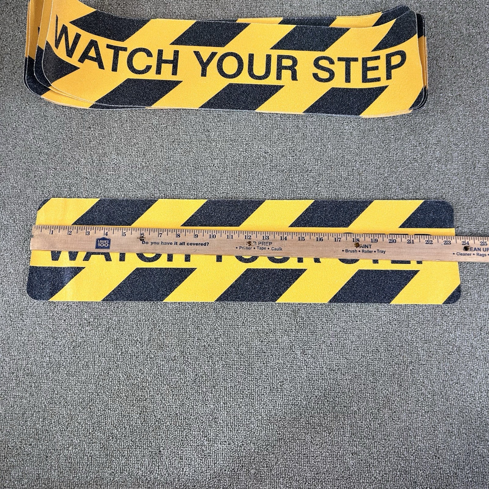 8 Pk 6&Prime; x 24&Prime; Watch Your Step Floor Tape Anti Slip Warning Sign Adhesive Sticker