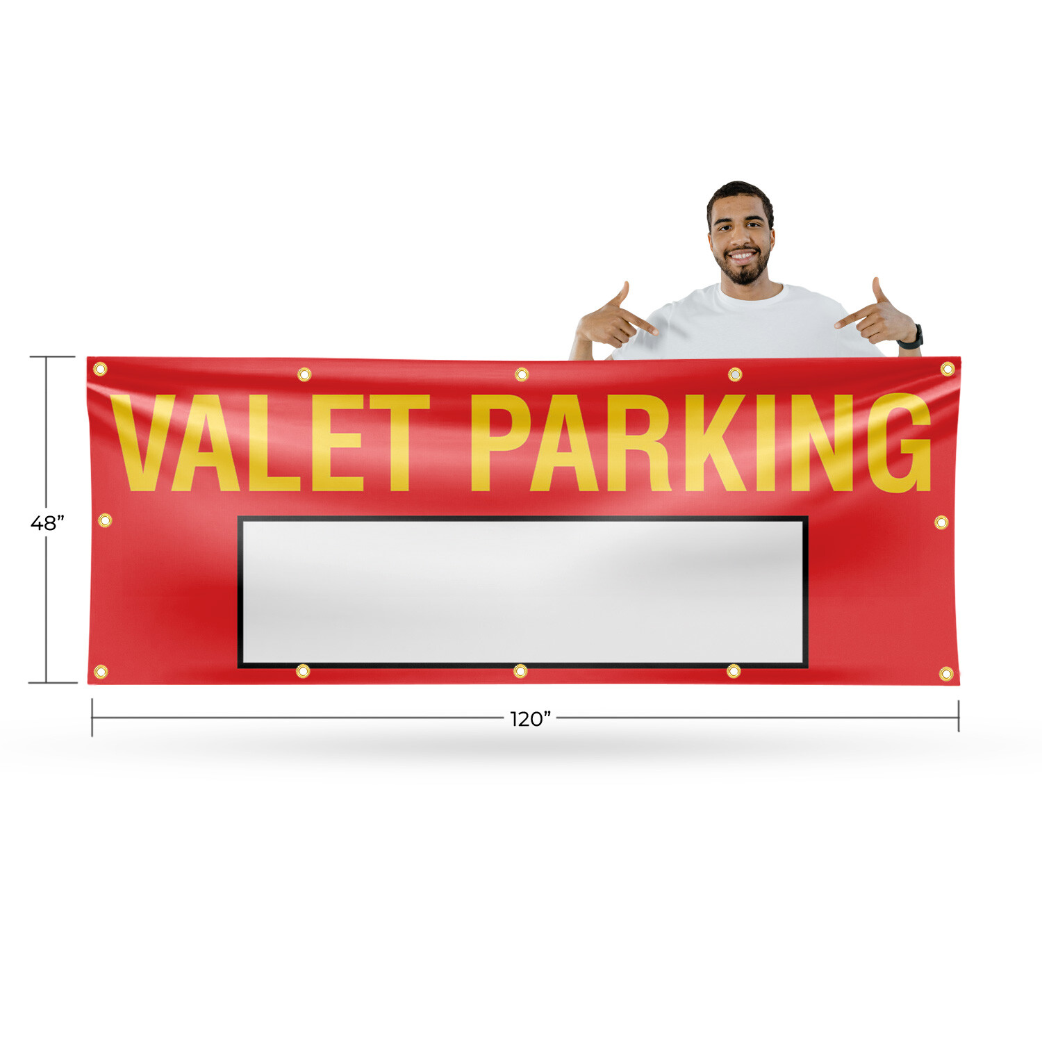Valet Parking Variable Vinyl Banner Sign with Metal Grommets Heavy-Duty