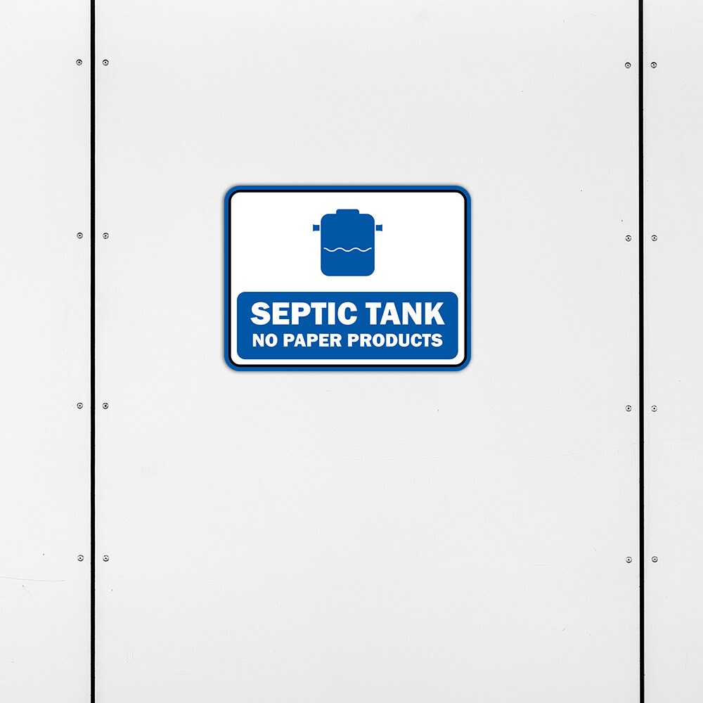 Classic Framed Plus Septic Tank No Paper Products Door or Wall Sign | Boats