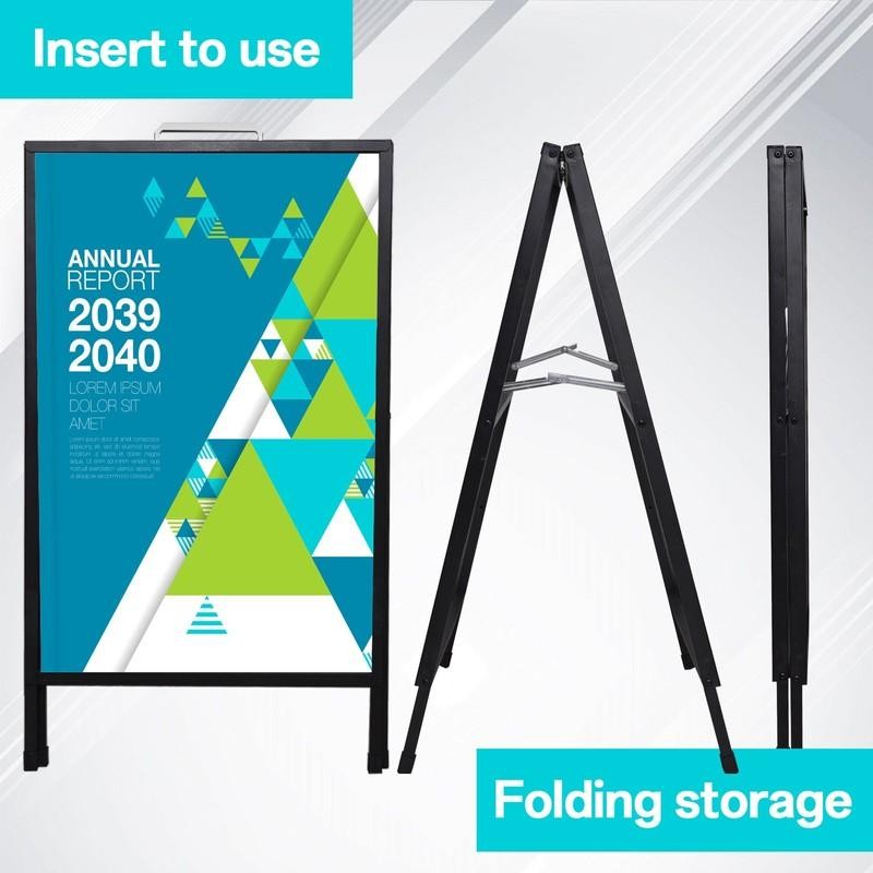 24&Prime;x36&Prime; Heavy-Duty Double-Sided Metal Sidewalk A-Frame Sign Holder Stand