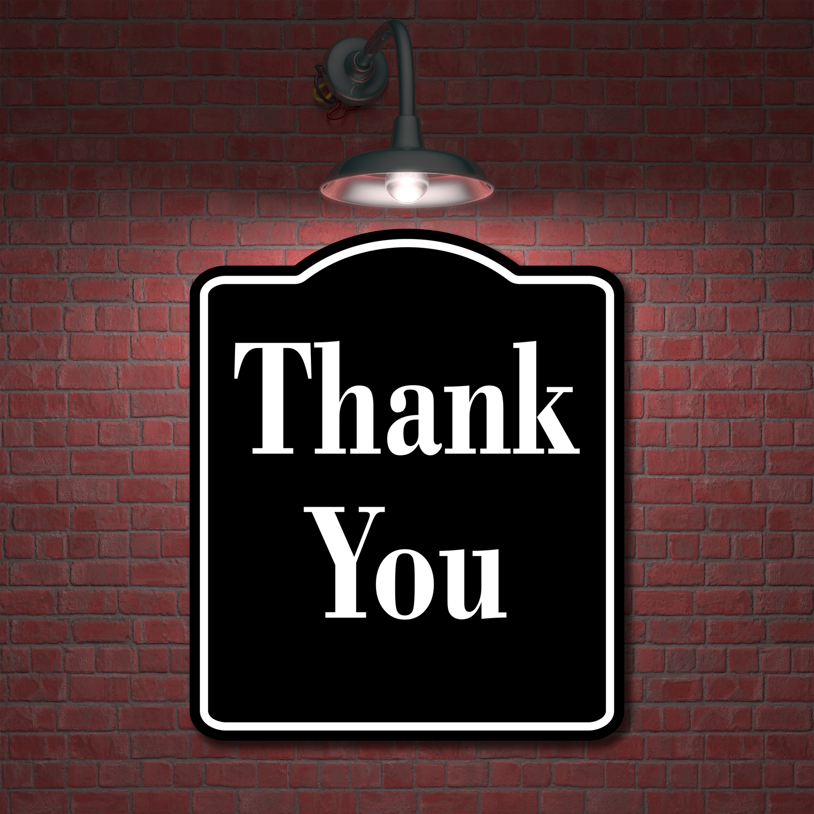 Thank You Elegant BLACK Aluminum Composite Sign
