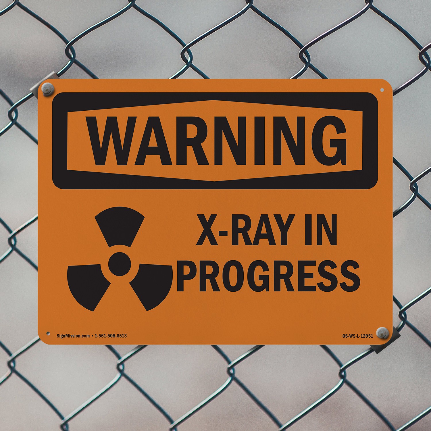 X-Ray In Progress With Symbol OSHA WARNING Sign Metal,, Decal 5 or 10 Pack