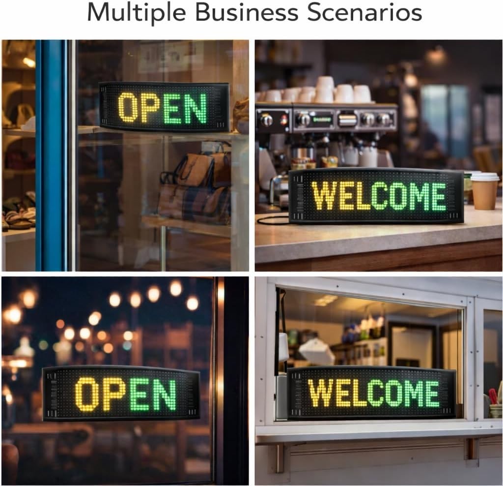 Programmable LED Message Board – 23×4&Prime; Digital Scrolling Sign with App Control