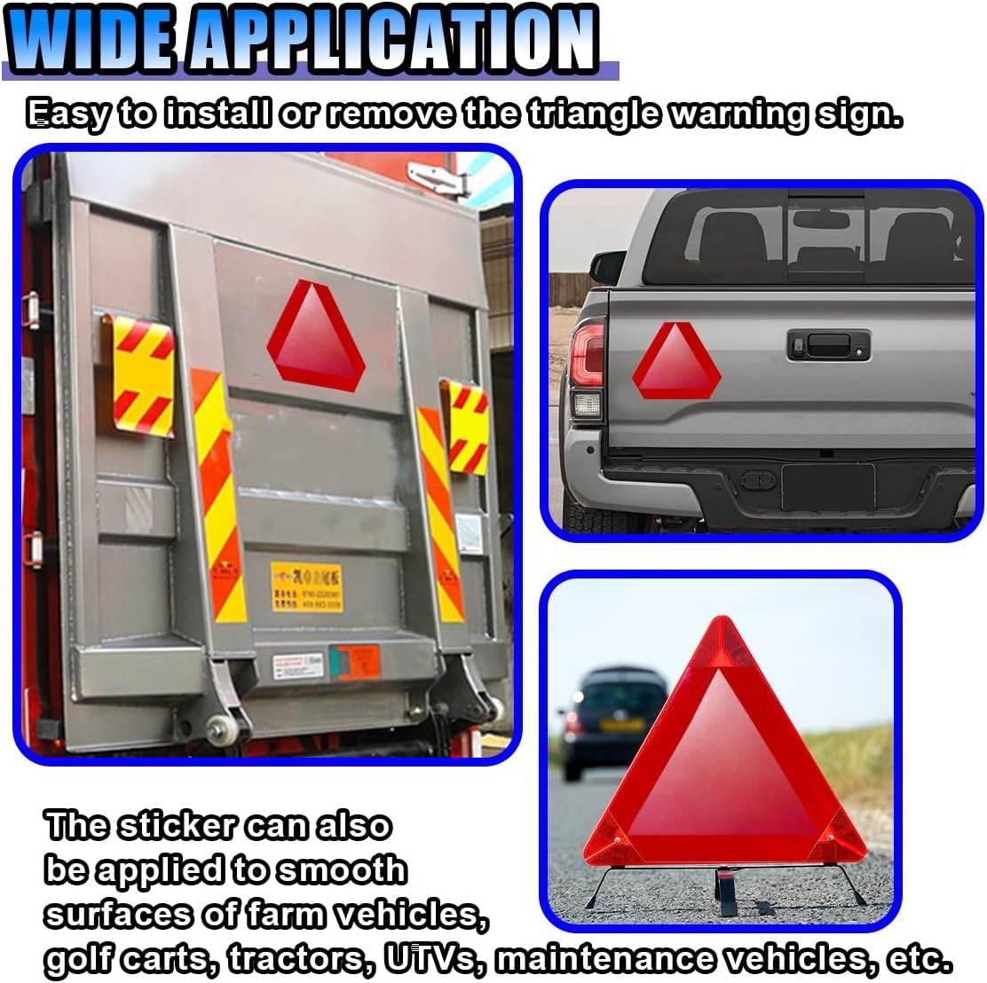 Multipurpose 2PCS Reflective Slow Moving Vehicle Signs for Enhanced Safety