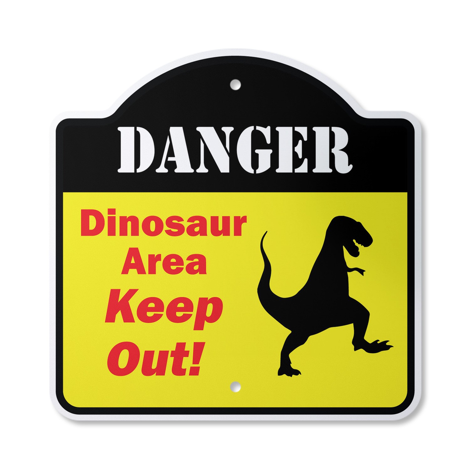 Danger Dinosaur Area Plastic Novelty Sign Warning Museum Dinosaur