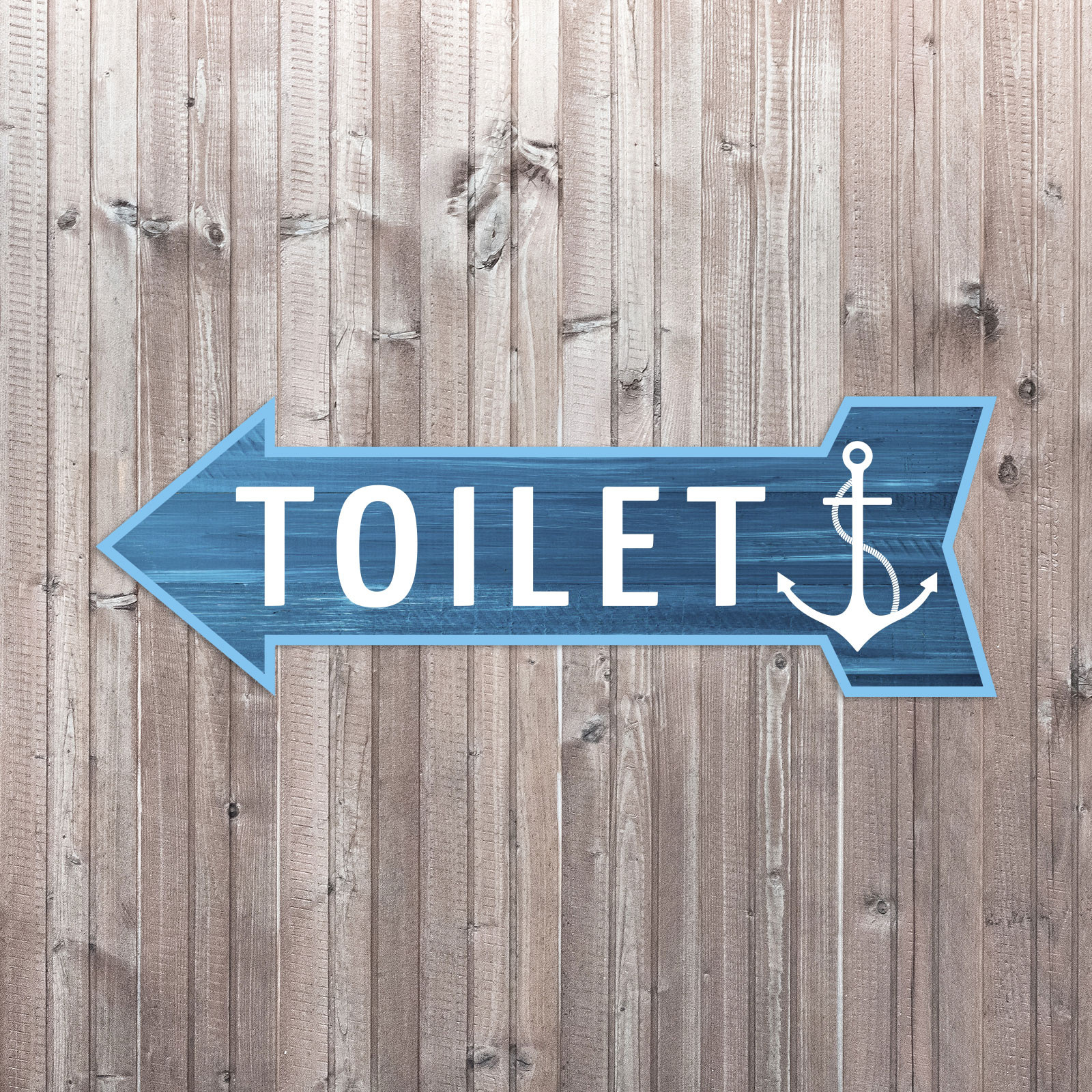 Arrow Shape Toilet 12×4&Prime; Wall or Door Sign | Bathroom & Restroom Signage