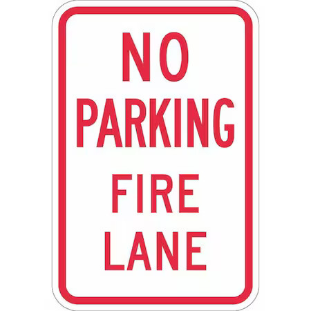 Lyle T1-1069-Dg_12X18 No Parking Fire Lane Parking Sign, 12 In W, 18 In H,