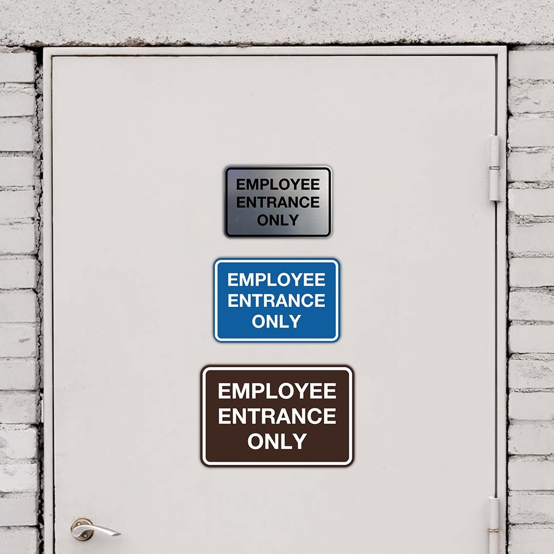 Classic Employee Entrance Only Sign Red Large Office Business Door Wall Decor