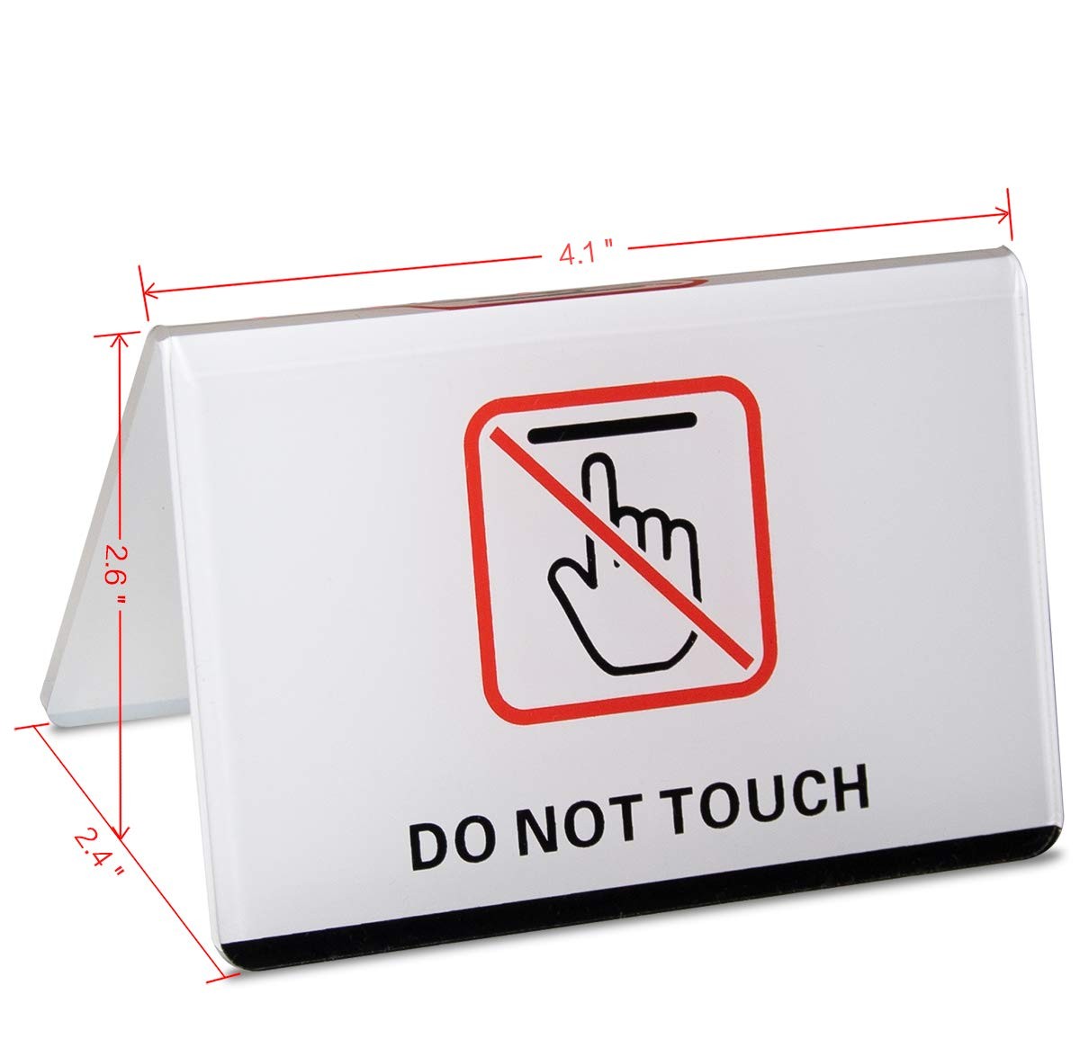 2 PCS Do Not Touch Table Top Sign Clear White Acrylic DoubleSided 4×2.6