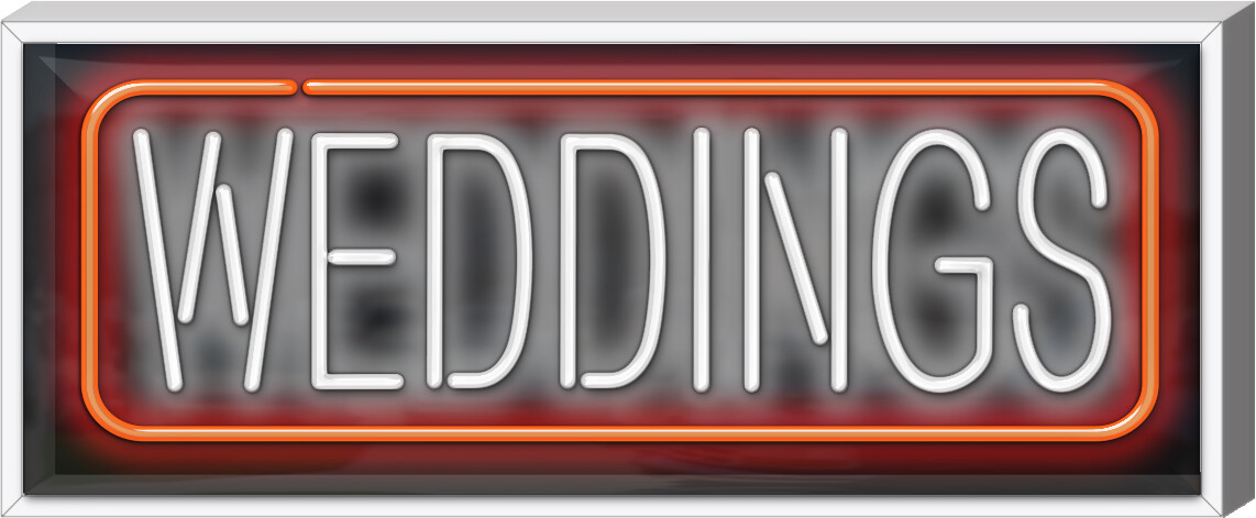 OUTDOOR Weddings Neon Sign REAL Hand Bent Glass Outdoor Use Advertisement