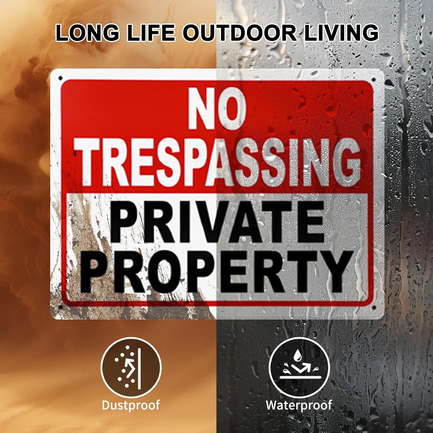 2 Pack No Trespassing Signs Private Property – 10×7 Inch 40 Mil Rust Free Alumin