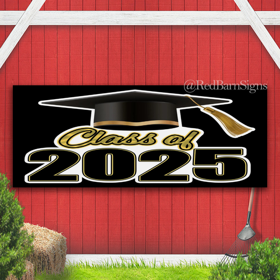 Congratulations Class of 2025 Graduation Indoor Outdoor Banner Sign with grommet