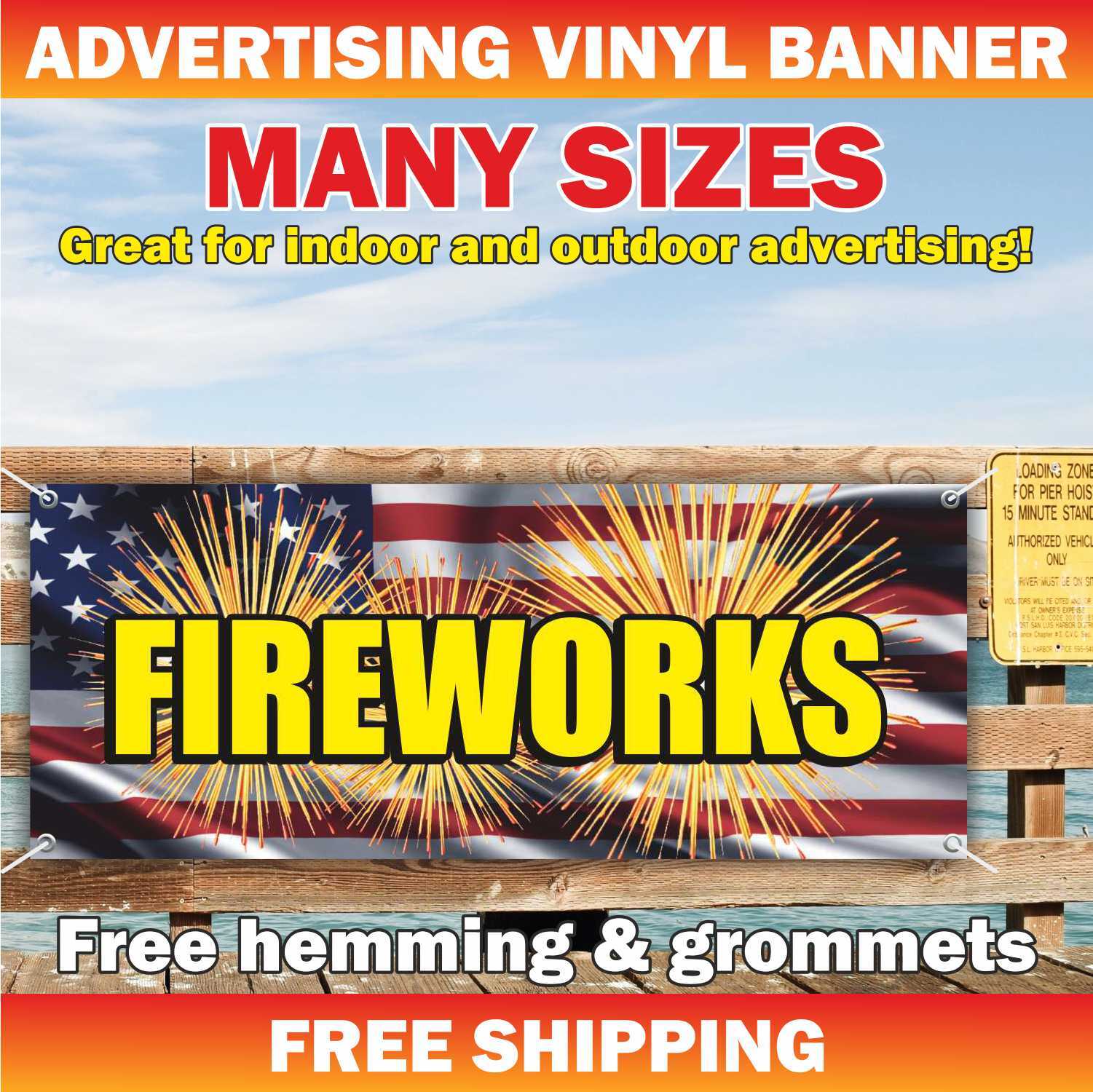 FIREWORKS Advertising Banner Vinyl Mesh Sign PETARDO FIRECRACKERS Pirotecnia