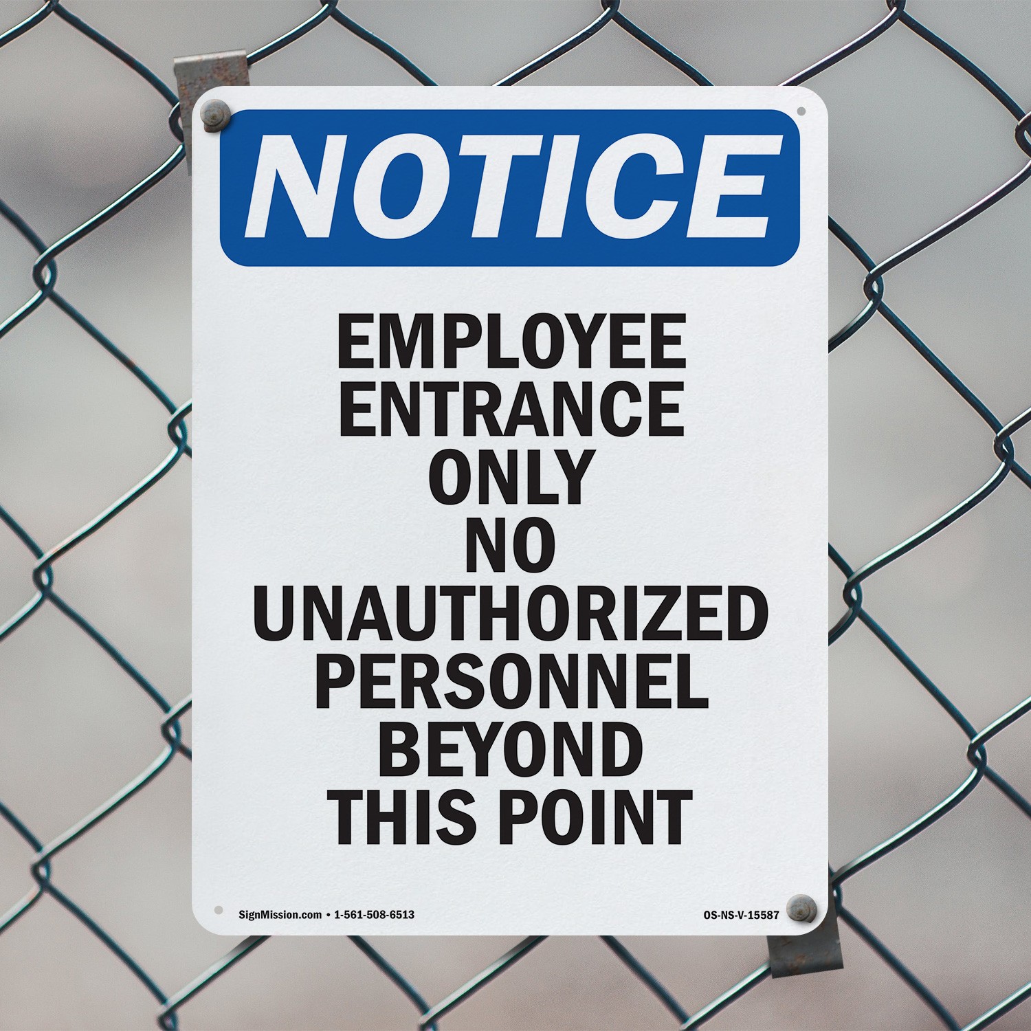 Employee Entrance Only OSHA Notice Sign Metal, Plastic, Or Decal – 5 or 10 Pack