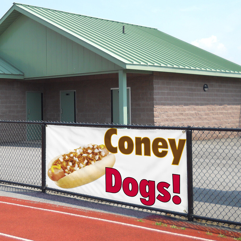 Vinyl Banner Multiple Sizes Coney Dogs! Outdoor Advertising Printing B Outdoor