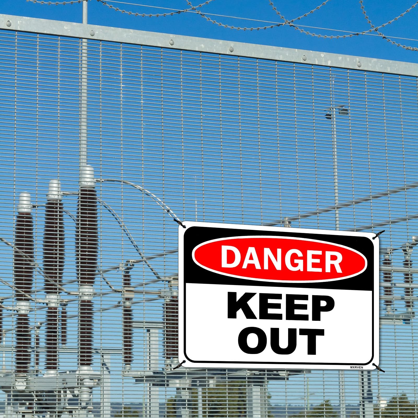 2 Pack Danger Keep Out Reflective Aluminum Waterproof Metal Signs Panels 10×7&Prime;