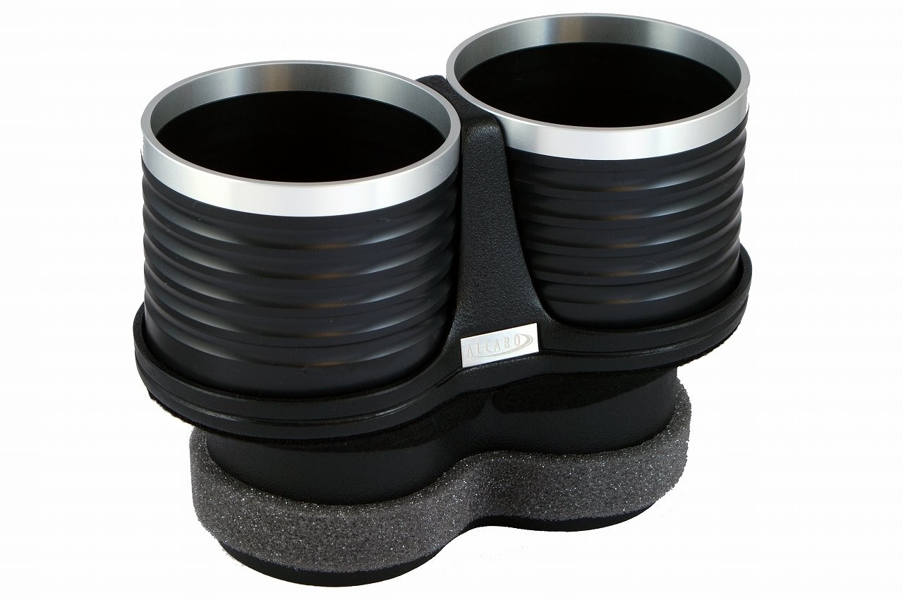 ALCABO Drink Holder, Black with Ring and Cup, for FIAT 500, Right-Hand/Left-Hand