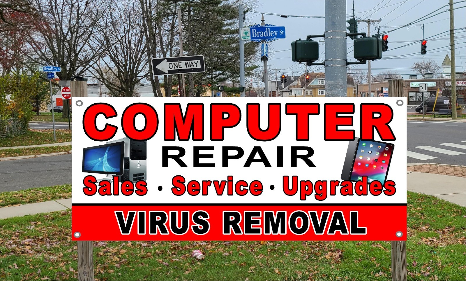 Computer Repair virus removal Vinyl Banner sign Various sizes available