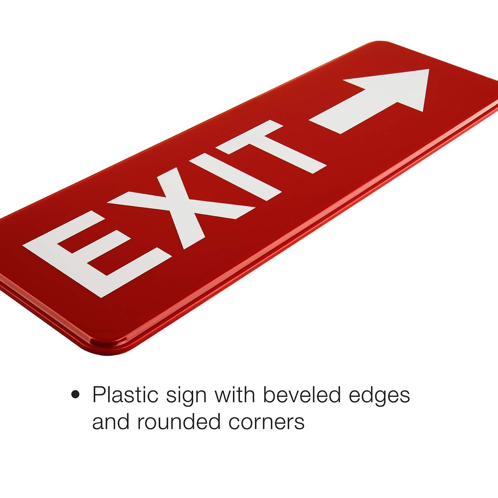 Right Arrow Exit Sign 2 Pack 9×3 Inch Plastic Red Informative Symbols