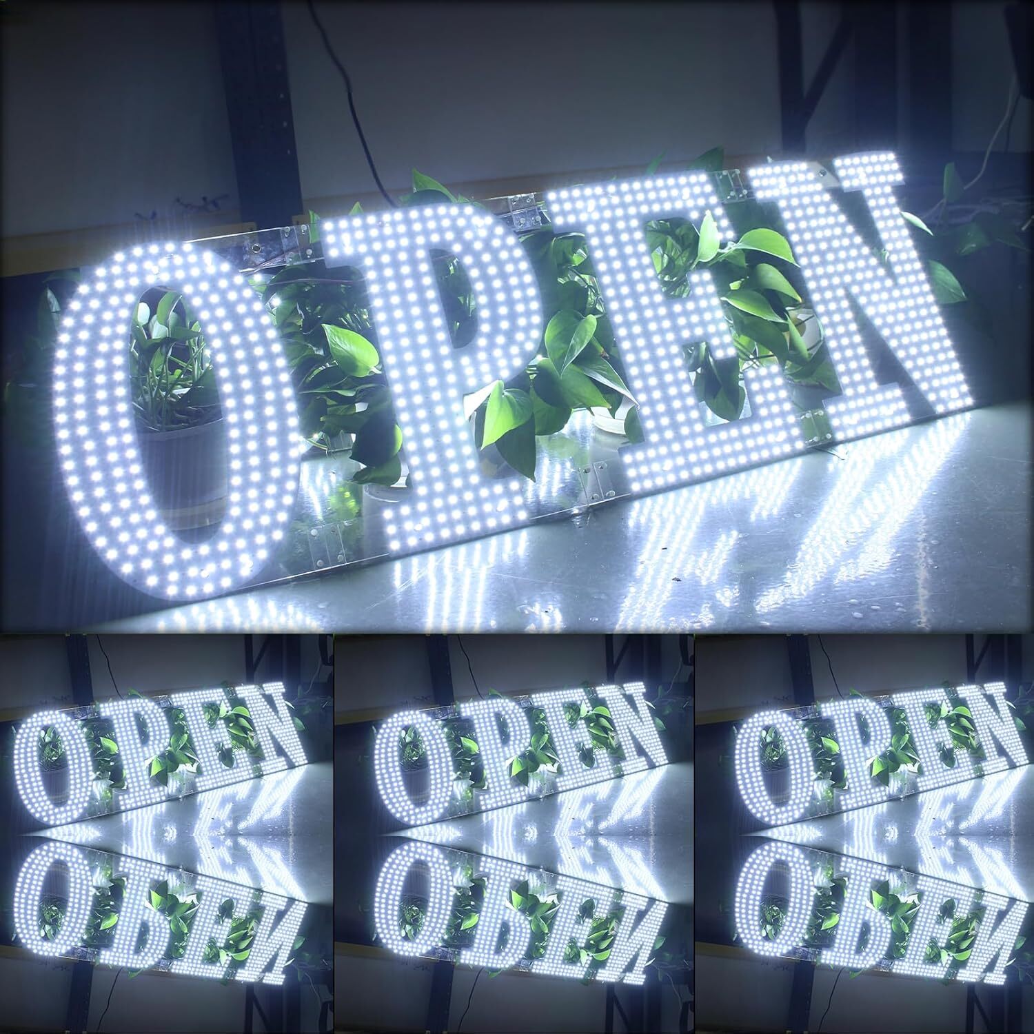 40&Prime;x14&Prime; Extra Large LED Open Signs for Business, Unique Design Super Bright Open