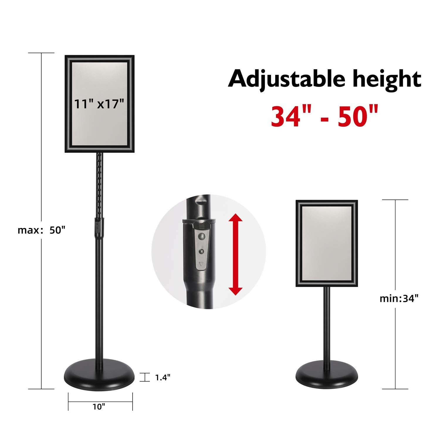 Adjustable Heavy Duty Pedestal Sign Holder Floor Stand, Sign Stand Poster Sta…