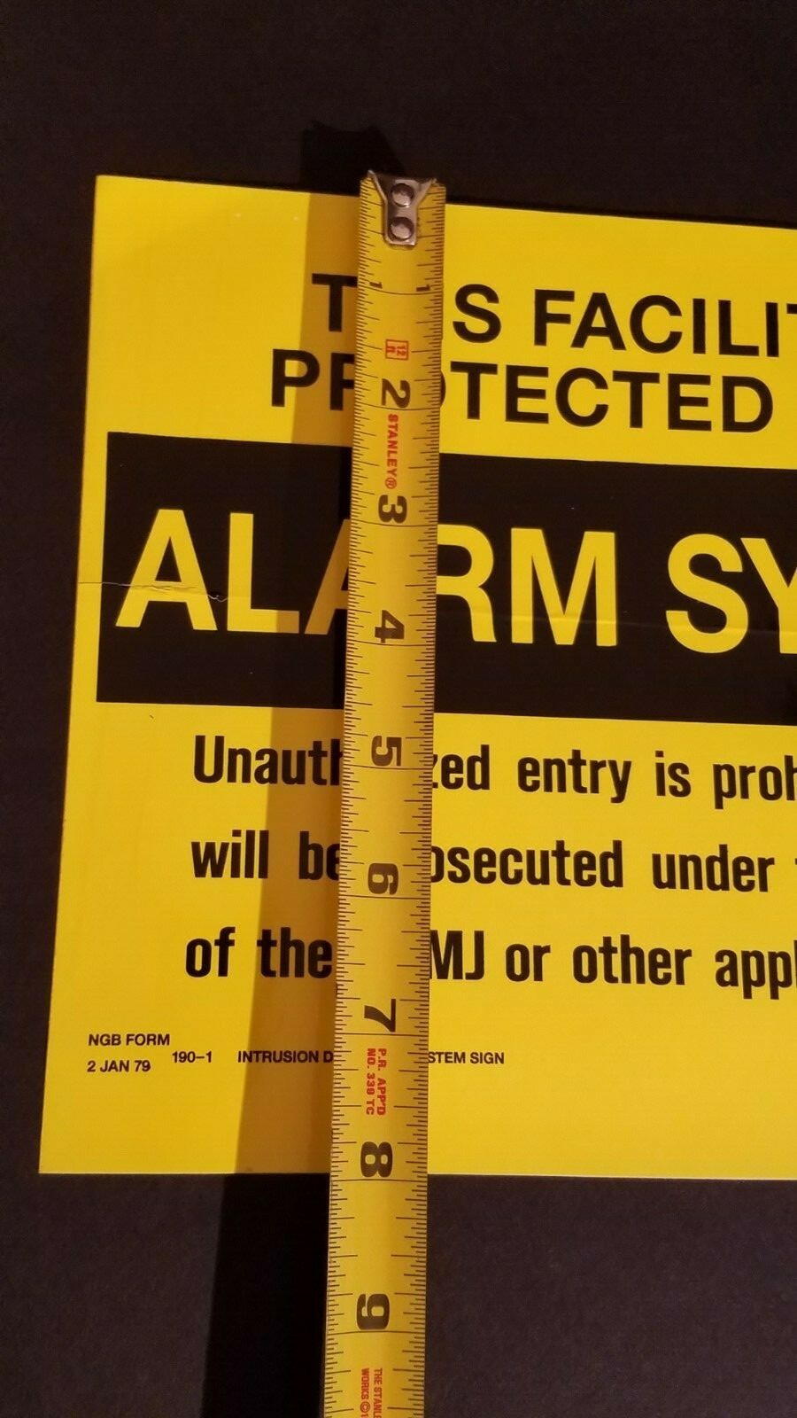 LARGE Facility Protected By Alarm System Sticker 10&Prime; X 8&Prime;