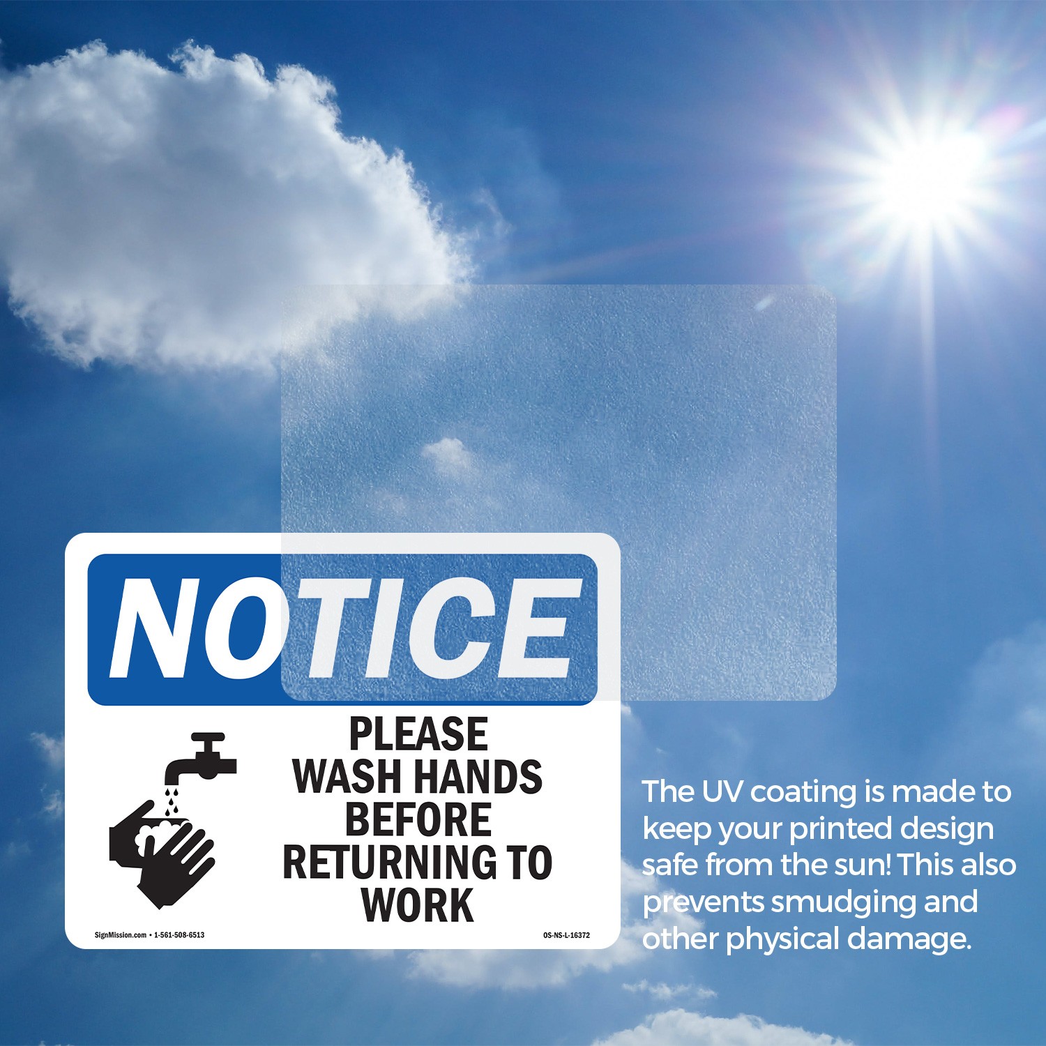 Please Wash Hands Before Returning To Work OSHA Notice Sign, Decal 5 or 10 Pack