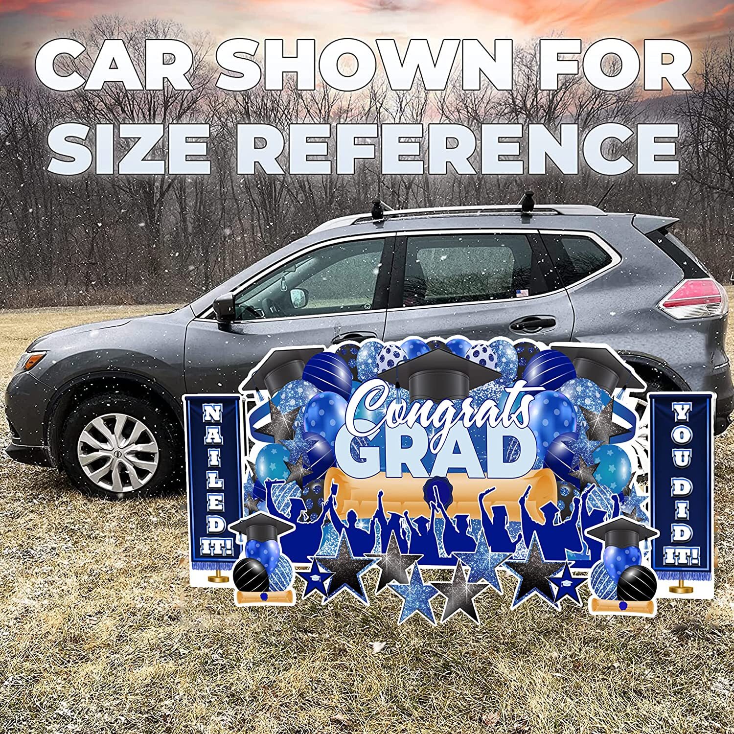 6×3 Feet Graduation Yard Sign with Stakes, Weatherproof for Grad Party