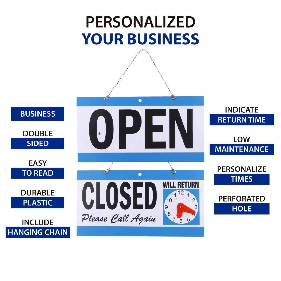 Open Sign Business Hour Closed Open Sign Will Return Clock for Restaurant Office