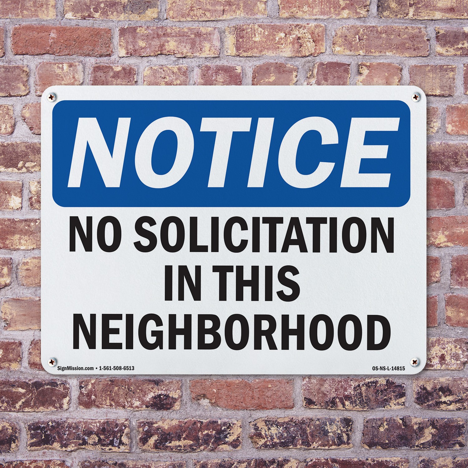 No Solicitation In This Neighborhood OSHA Notice Sign Or Decal – 5 or 10 Pack