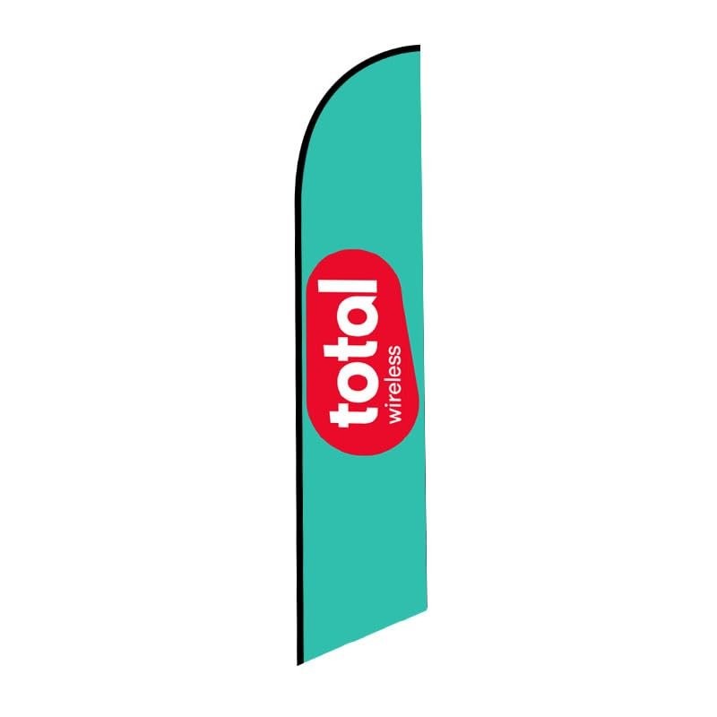 Total Wireless 12FT Tall Swooper Feather Flag (teal) with 15FT Pole Kit &…