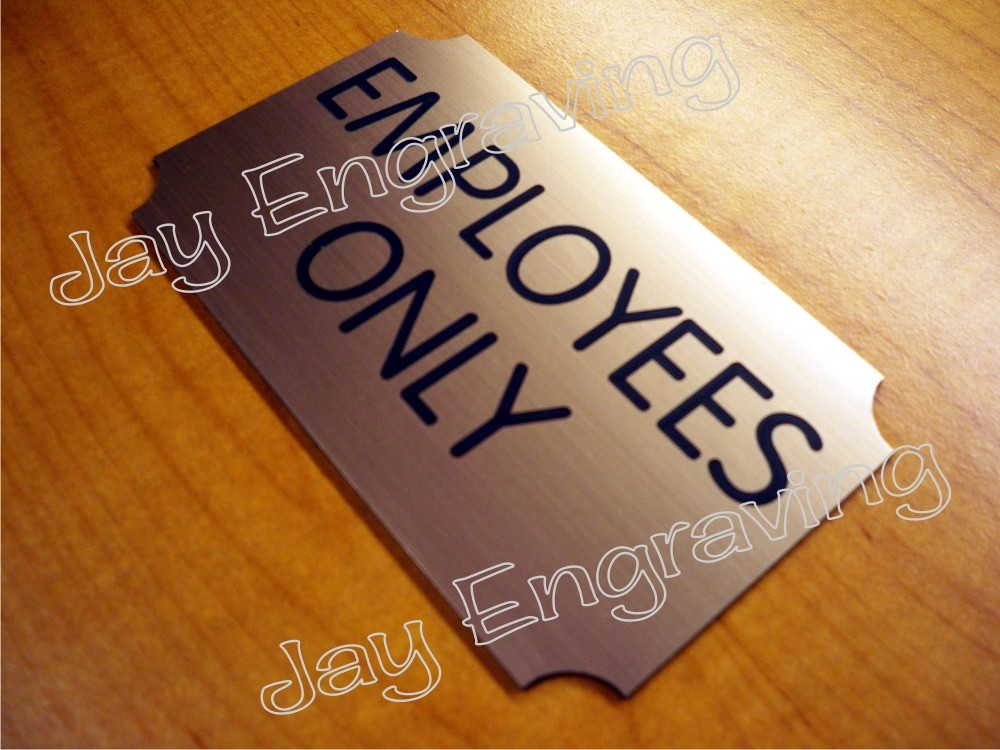 Engraved EMPLOYEES ONLY 3×5 Copper Door Sign / Home Office Business Wall Plaque
