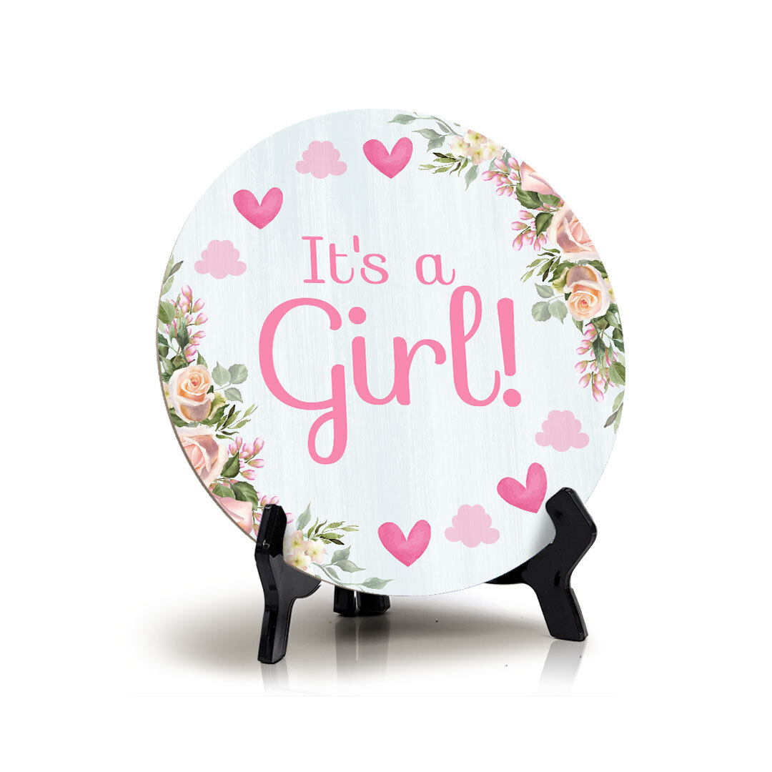 Signs ByLITA Baby Shower Decoration Circle Table Signs | Baby Party Signs