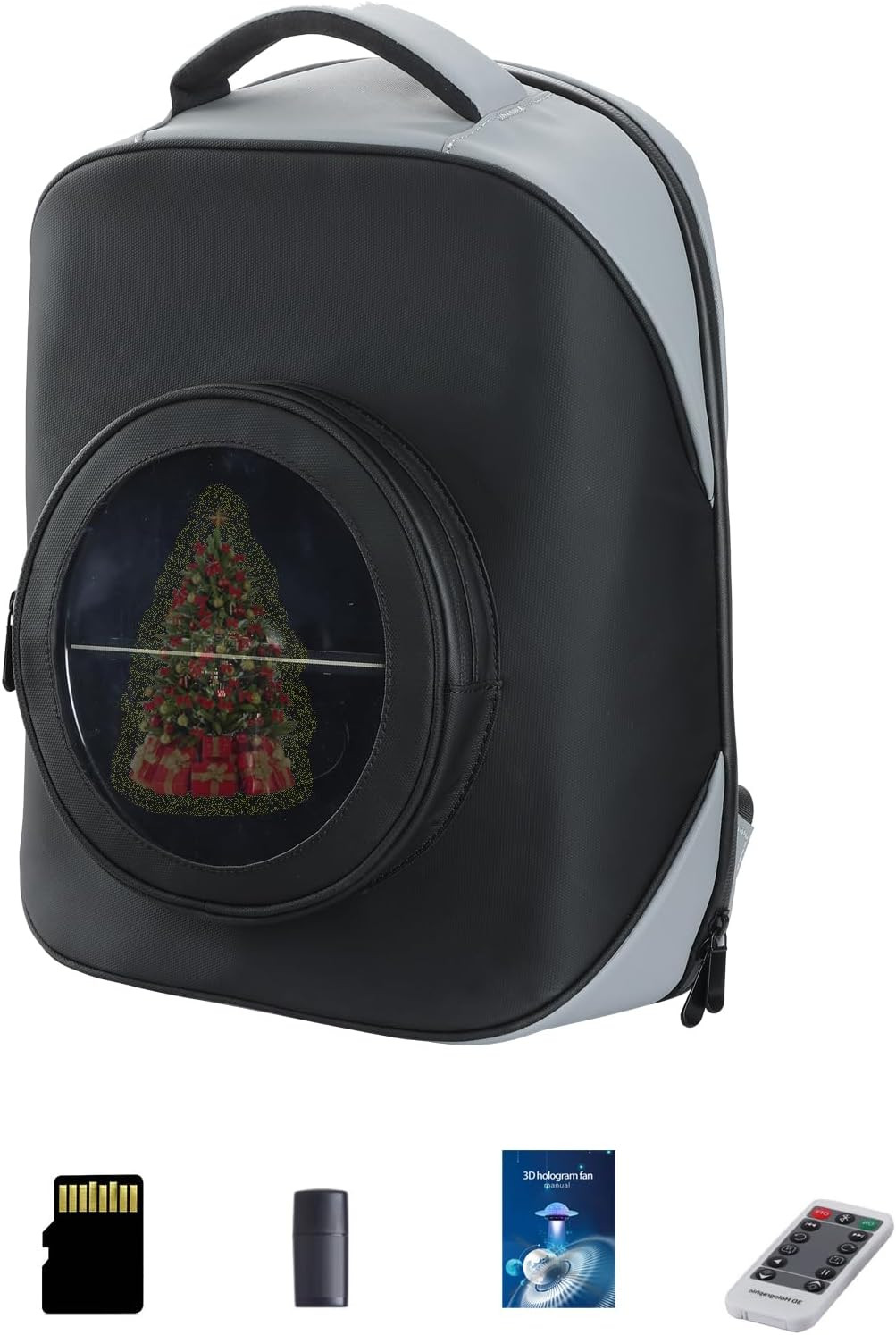 3D Hologram Fan Led Backpack,16.1&Prime; 3D Hologram Projector Advertising Commercial
