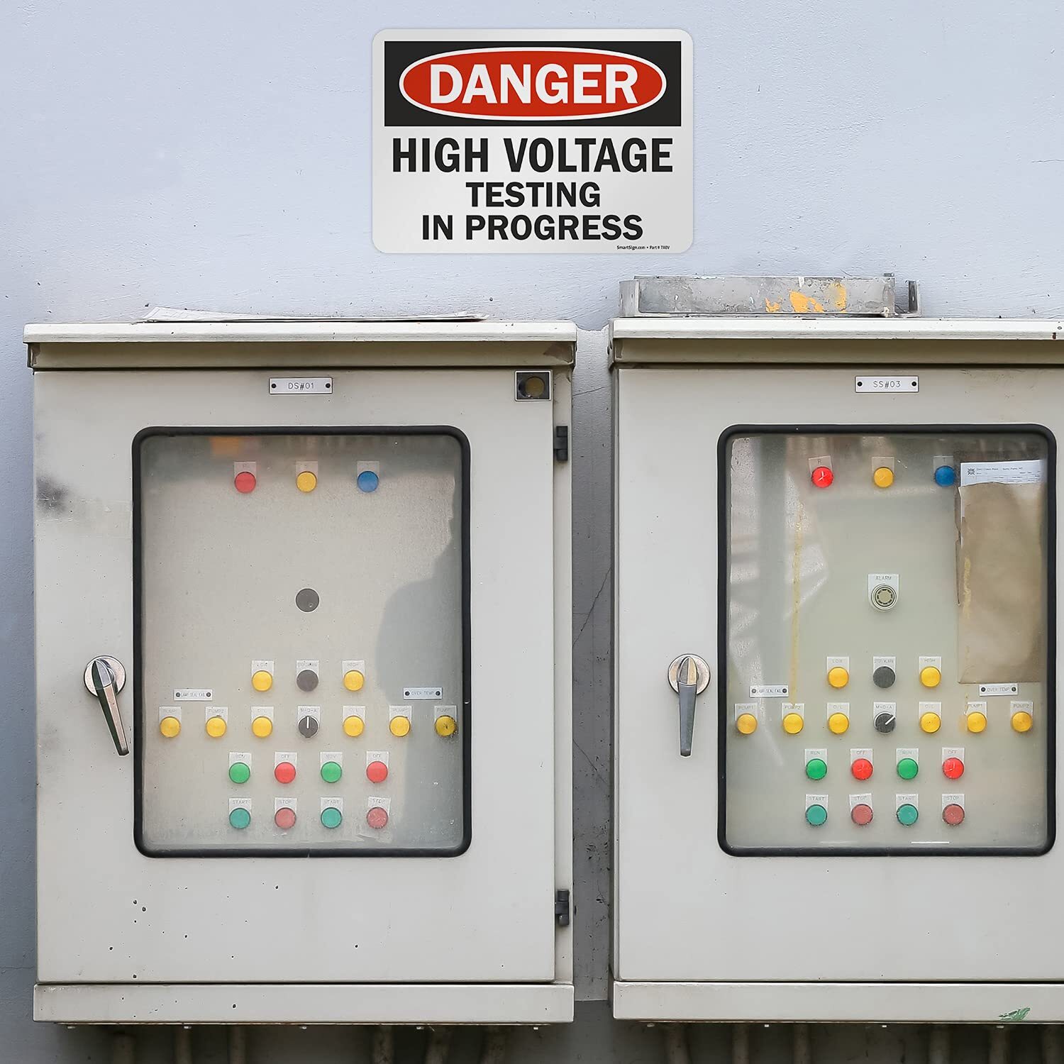7 x 10 inch “Danger – High Voltage Testing in Progress” OSHA Label 3 mil Lami…