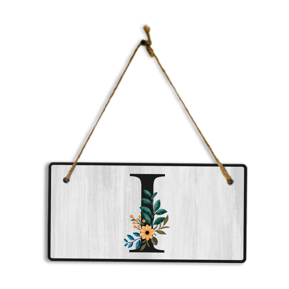 I Flower Decor 5×10 Hanging Wall or Door Sign | Alphabet Letter Room Decoration
