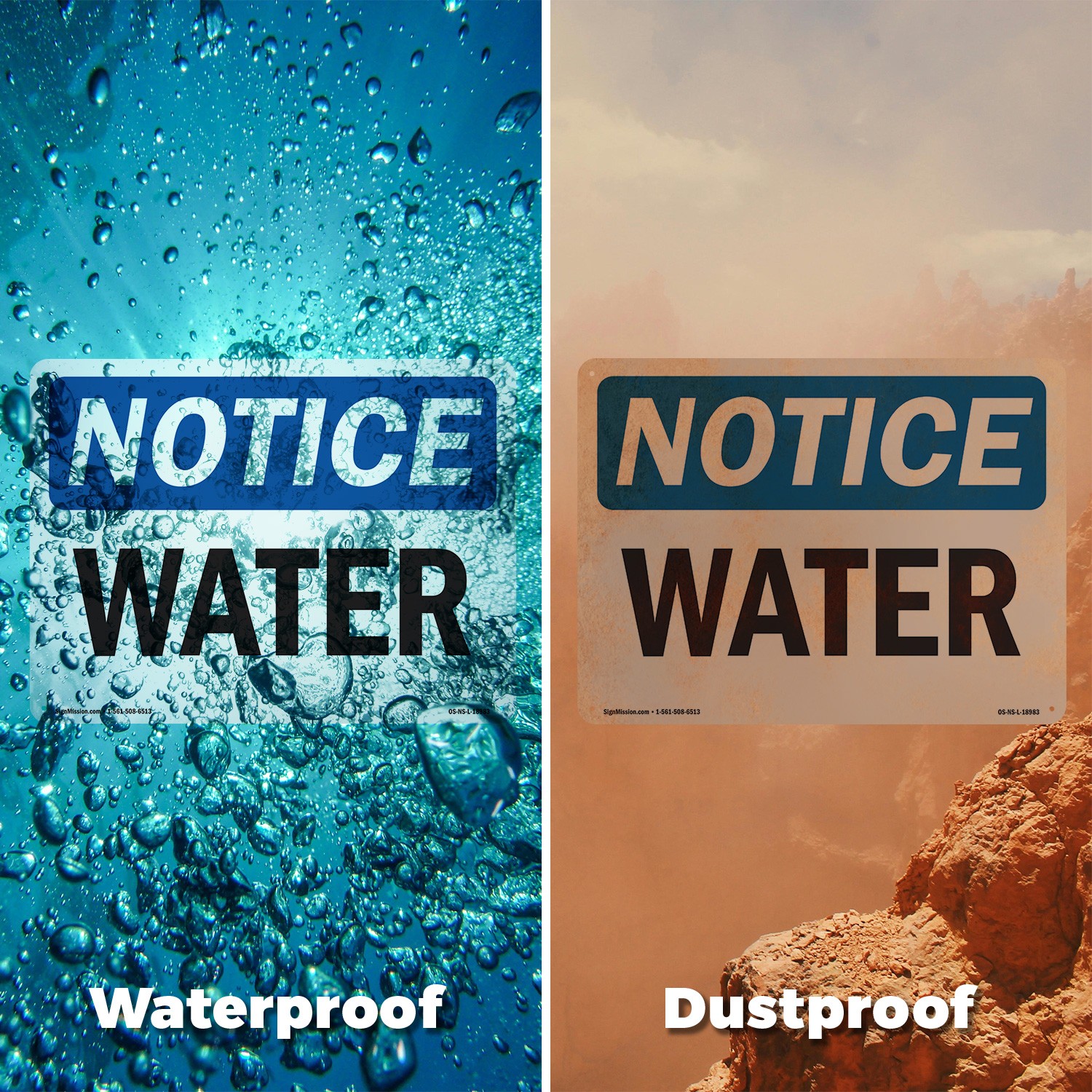 Water OSHA Notice Sign Metal, Plastic, Or Decal – 5 or 10 Pack