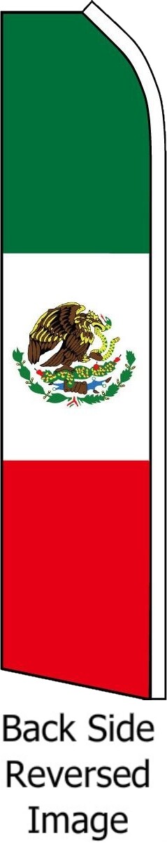 COUNTRY OF MEXICO MEXICAN FLUTTER FLAG Tall Curved Top Feather Swooper Banner