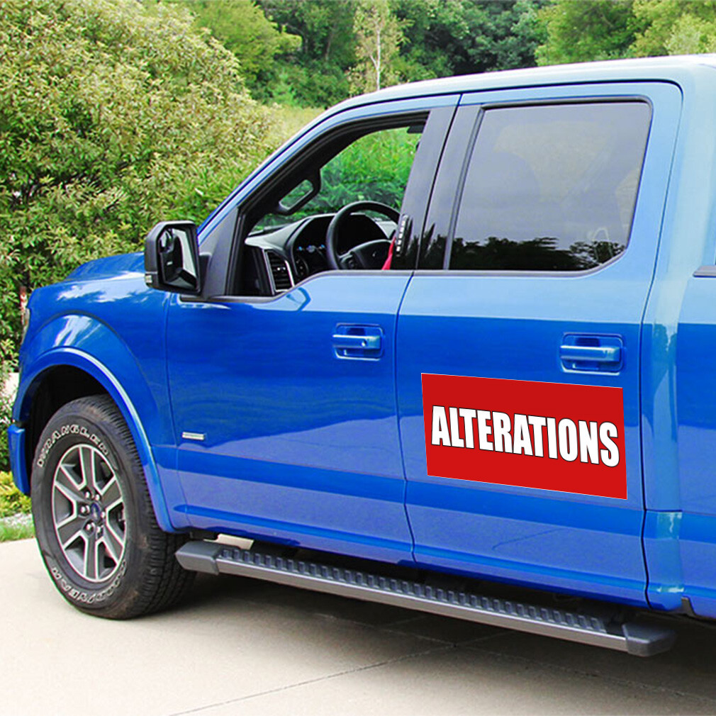 Car Magnet Set of 2 Alterations Promotion Business Industrial Sign