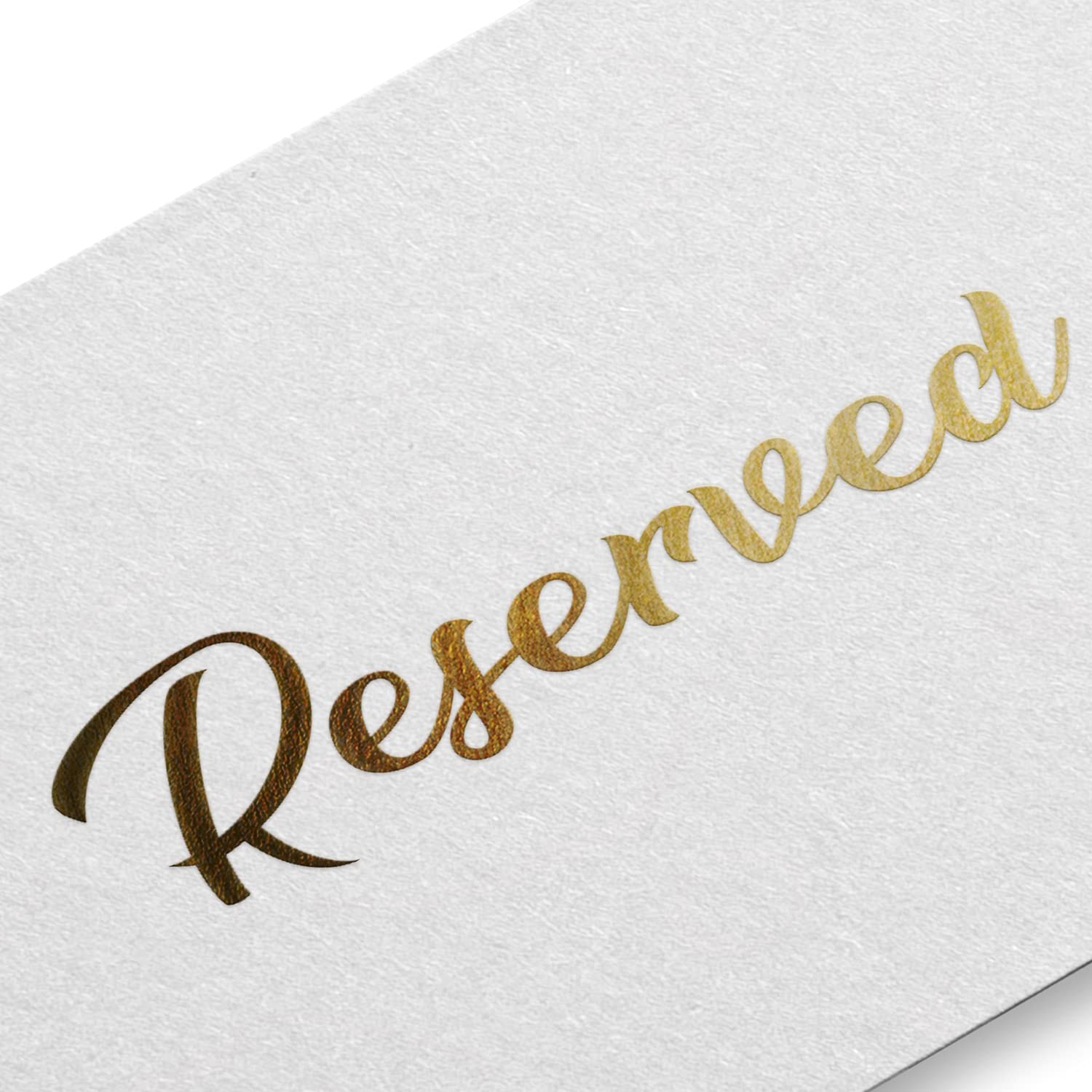10 Pack White Reserved Seating Signs with Golden Letters 3×4 Cardstock Reserved