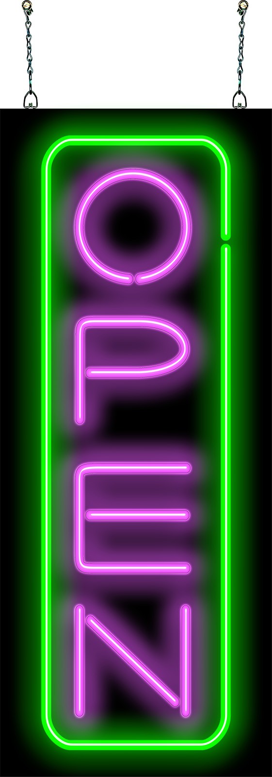 Vertical Deluxe Open Neon Sign – Large 13&Prime; x 32&Prime; – Real Neon Attracts Customers