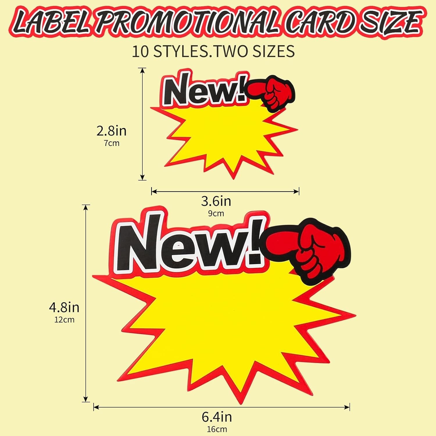 Durable Yellow Starburst Sale Signs 200pcs | Rectangle Labels for Retail Stores